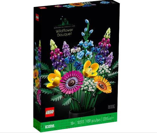 LEGO Wildflower Bouquet 10313 | STEM Education Kit | Spatial Engineering | Dexterity Therapy | Special Parts Kit | 939 Pieces | K12 Education