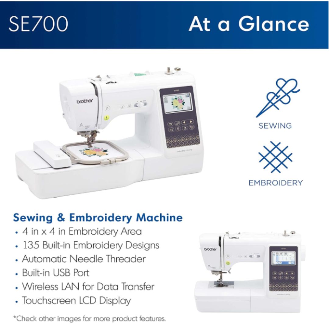Brother Computerized SE700 Sewing and Embroidery Machine | Plus Sewing Accessories *BUNDLE*