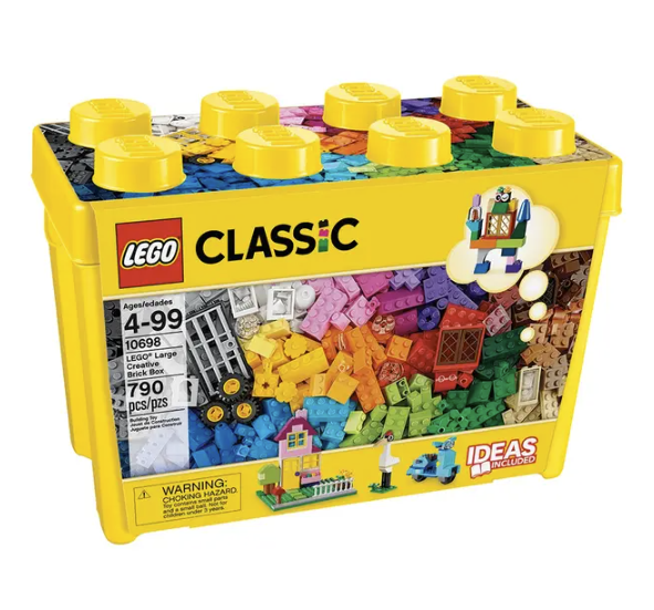 LEGO Large Brick Box 10698 | 790 Pieces | 33 colors | 2 Green Baseplates | STEM Education