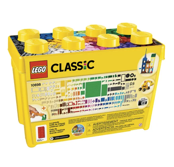 LEGO Large Brick Box 10698 | 790 Pieces | 33 colors | 2 Green Baseplates | STEM Education