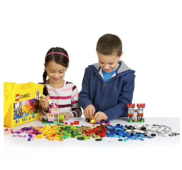 LEGO Large Brick Box 10698 | 790 Pieces | 33 colors | 2 Green Baseplates | STEM Education