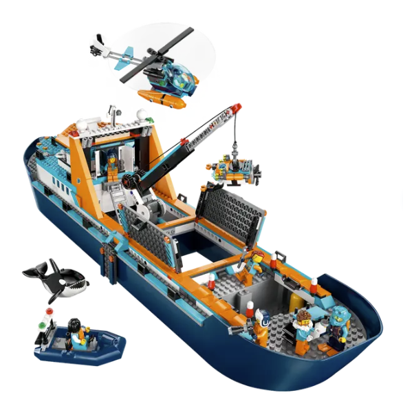 LEGO City Arctic Explorer Ship 60368 | STEM Education | Spatial Engineering & Mechanics | Dexterity Therapy | Special Parts Kit | K12 Education