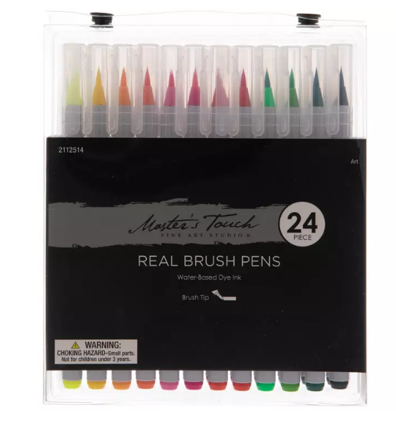 Real Brush Pens Water-Based Dye Ink | 24 Piece Set