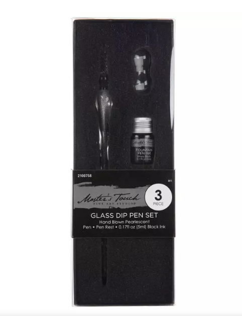 Calligraphy Ink Dip Pen Set | Hand Blown Spiral Glass