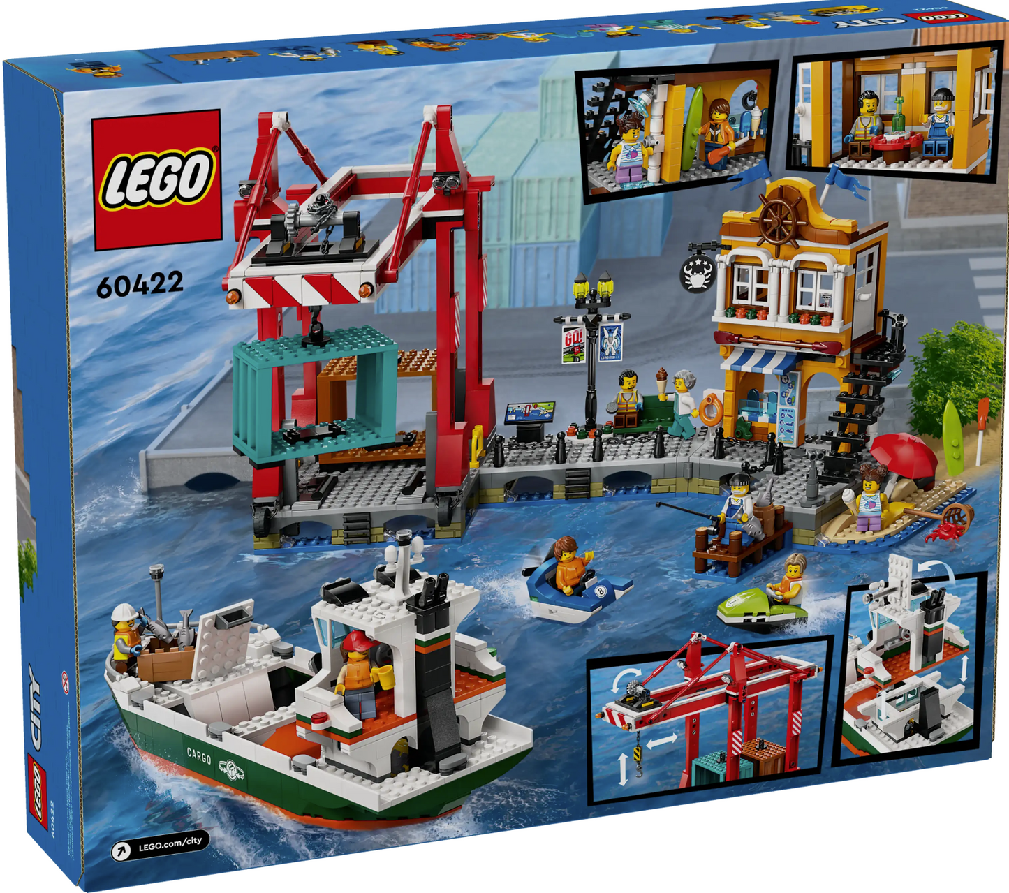 LEGO Seaside Harbor with Cargo Ship 60422 | STEM Education | Spatial Engineering | Dexterity Therapy | Social Studies & Architecture | Special Parts Kit | K12 Education
