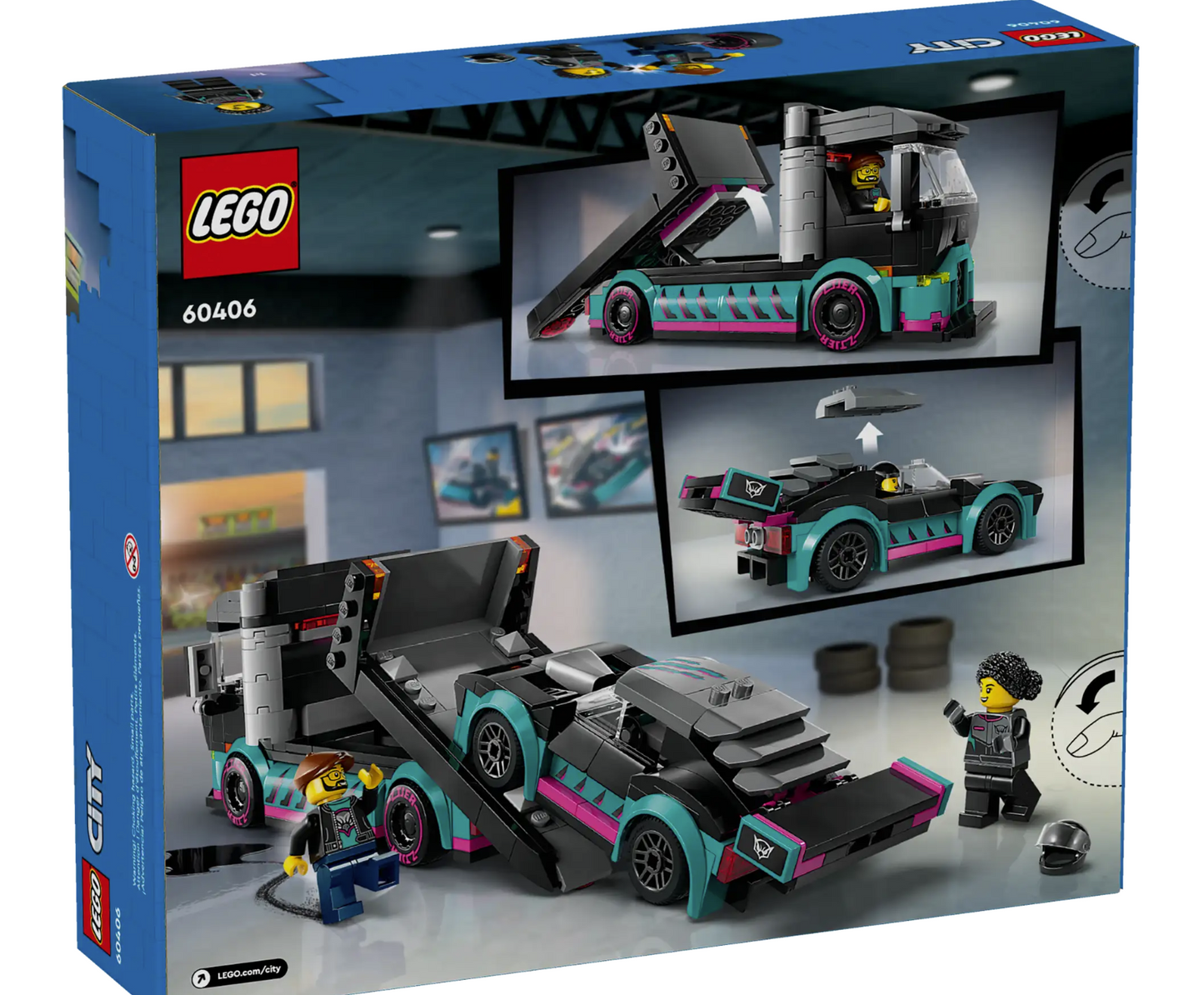 LEGO Race Car and Car Carrier Truck 60406 | STEM Education | Spatial Engineering & Mechanics | Dexterity Therapy | Special Parts Kit | K12 Education