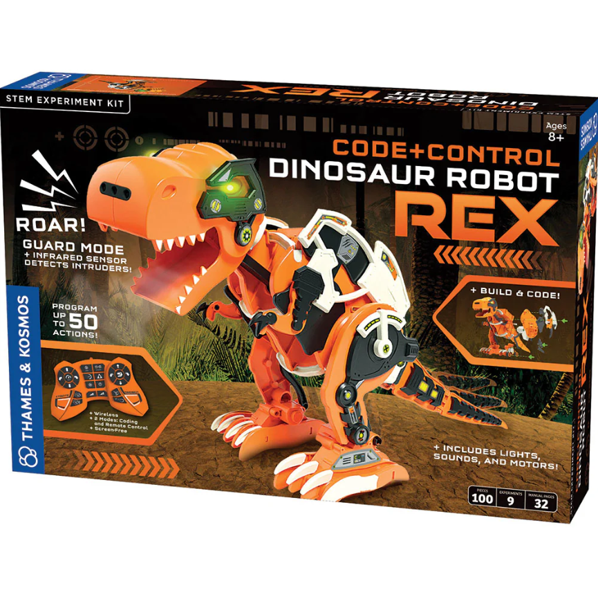 Code+Control Dinosaur Robot: REX | STEM Kit | 100 Pieces