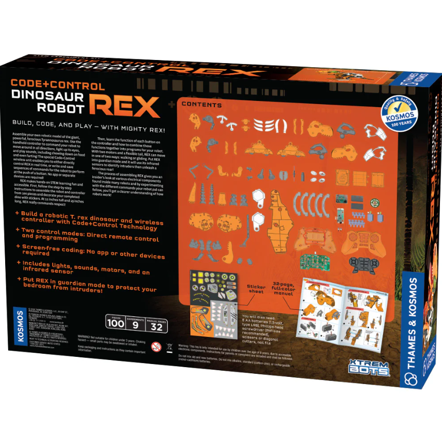 Code+Control Dinosaur Robot: REX | STEM Kit | 100 Pieces