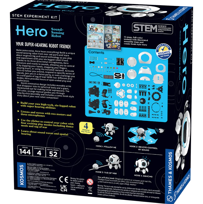 Hero: Sound Sensing Robot | Ages 8+ | 144 Pieces | STEM Kit