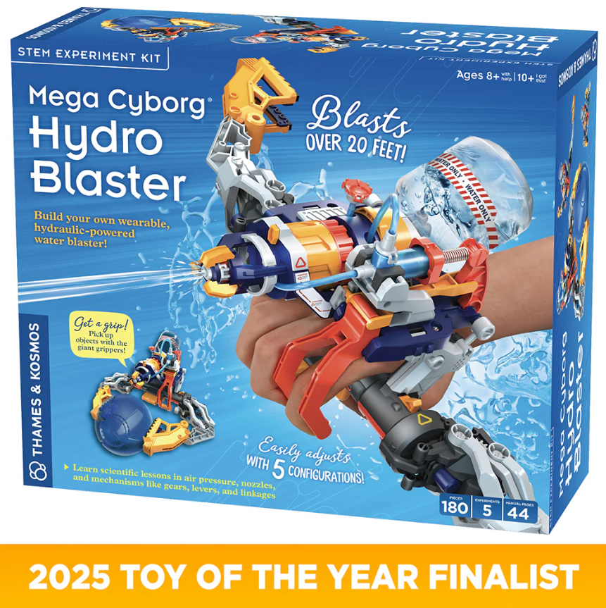Mega Cyborg Hydro Blaster | Hydraulics + Robotics | Ages 8+ | 180 Pieces | STEM Experiment Kit