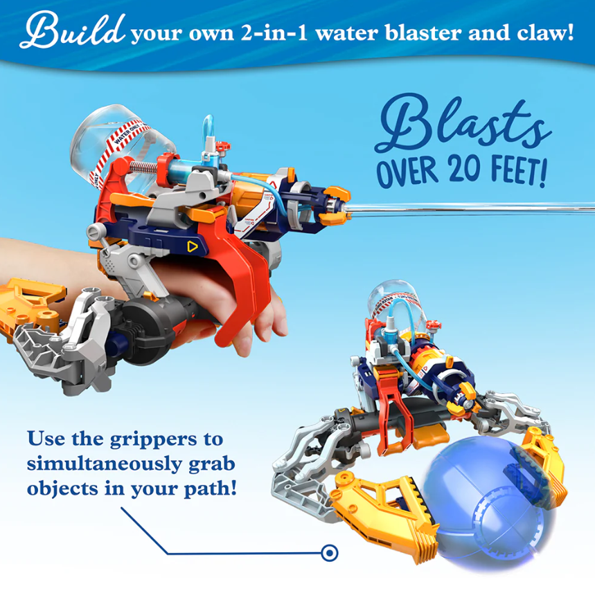 Mega Cyborg Hydro Blaster | Hydraulics + Robotics | Ages 8+ | 180 Pieces | STEM Experiment Kit