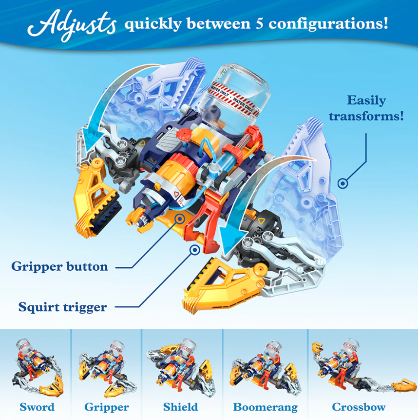 Mega Cyborg Hydro Blaster | Hydraulics + Robotics | Ages 8+ | 180 Pieces | STEM Experiment Kit