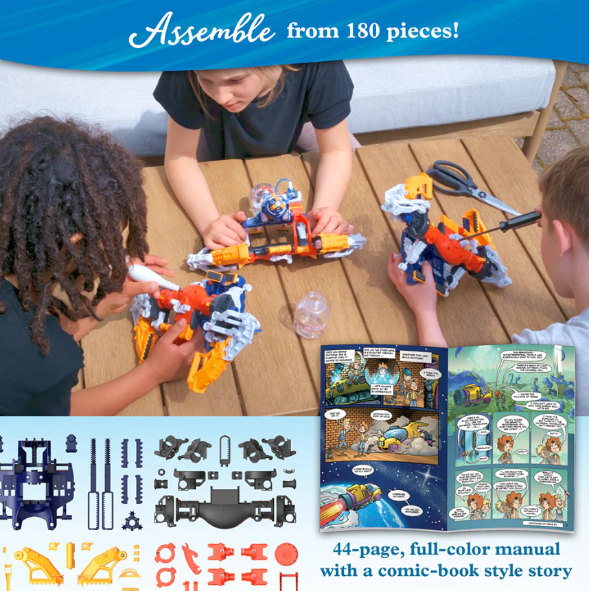 Mega Cyborg Hydro Blaster | Hydraulics + Robotics | Ages 8+ | 180 Pieces | STEM Experiment Kit