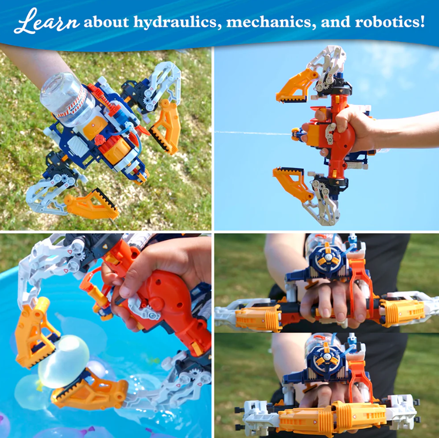 Mega Cyborg Hydro Blaster | Hydraulics + Robotics | Ages 8+ | 180 Pieces | STEM Experiment Kit