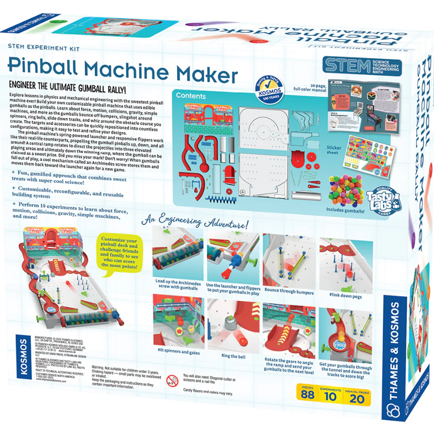 STEM Kit Machine Maker: Physics and Mechanical Engineering | Ages 6-12+ | 88 Pieces | STEM Experiment Kit