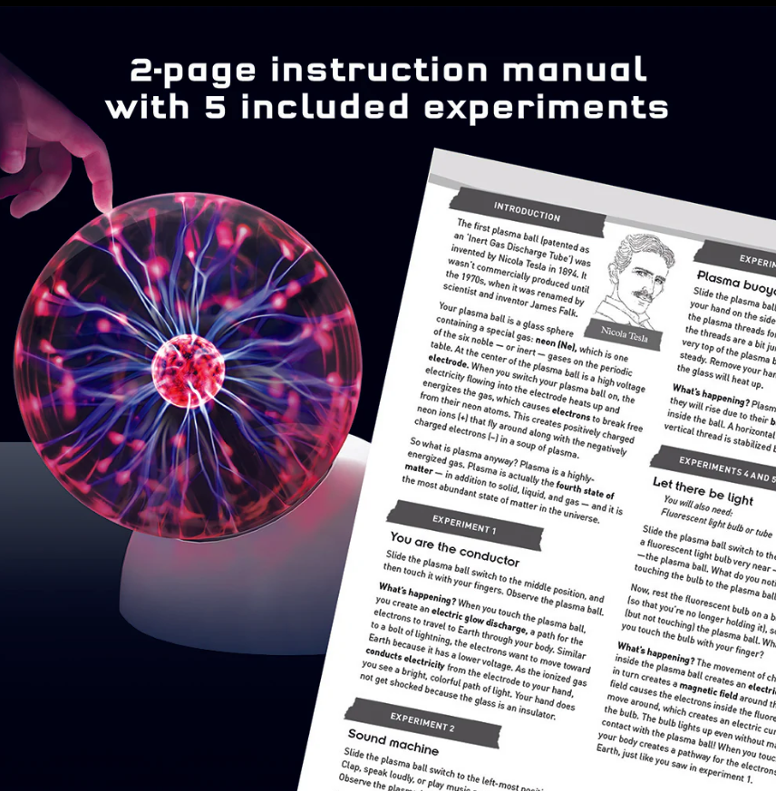 Plasma Science Experiment STEM Kit | Ages 14+ | 2 Pieces | Includes 5 Hands-on Experiments