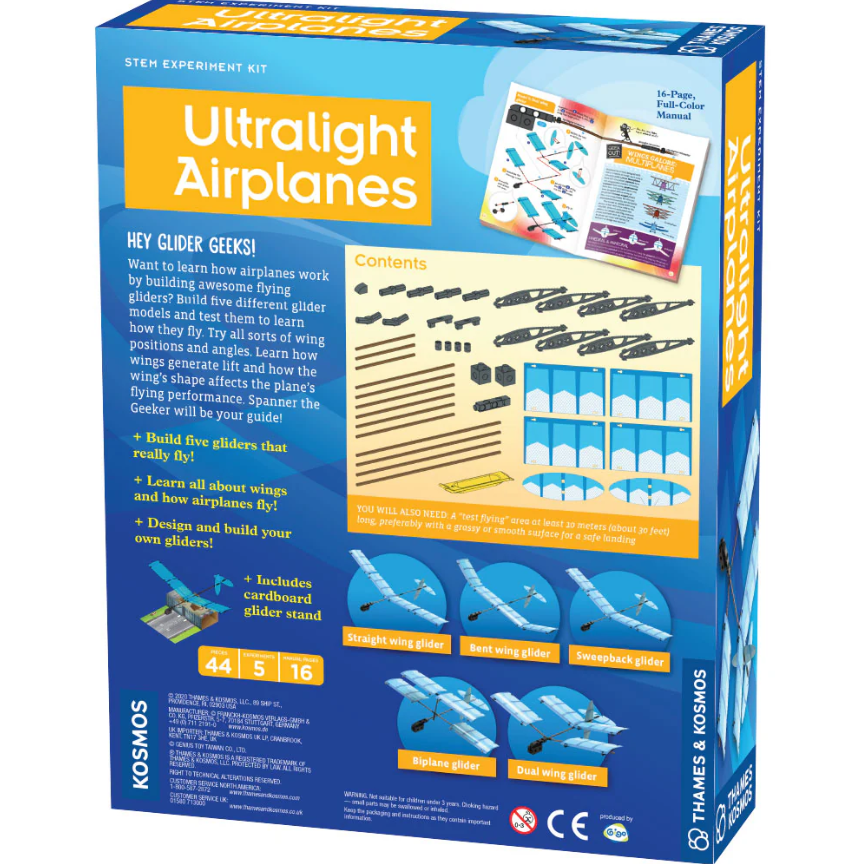 Ultralight Airplanes | Ages 8+ | 44 Pieces | STEM Experiment Kit
