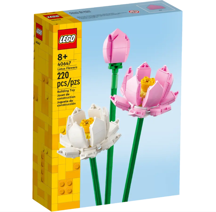LEGO Lotus Flowers 40647 | Botanical | 220 Pieces | Ages 8+ | K12 Education