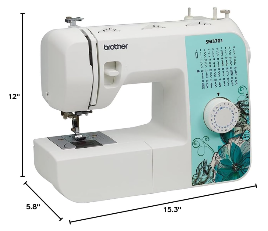 Brother SM3701 Sewing Machine | 12" x 5.8" x 15.3" | White