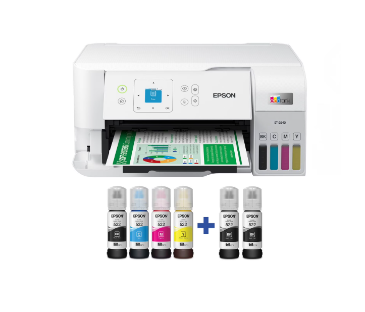 Epson EcoTank ET-2840 | Wireless Color All-in-One Cartridge-Free Supertank Printer (ET-2840)