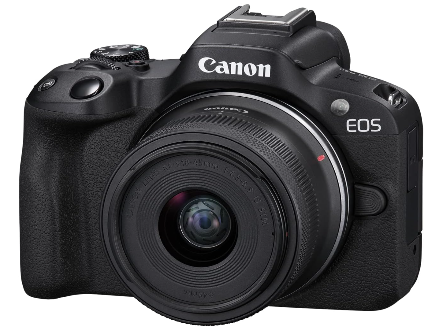 Canon EOS R50 Content Creator Kit | Hybrid Mirrorless Camera | with RF-S18-45mm F4.5-6.3 IS STM Lens | Tripod Grip | Microphone | Wireless Remote Control | 24.2 MP CMOS (APS-C) Sensor