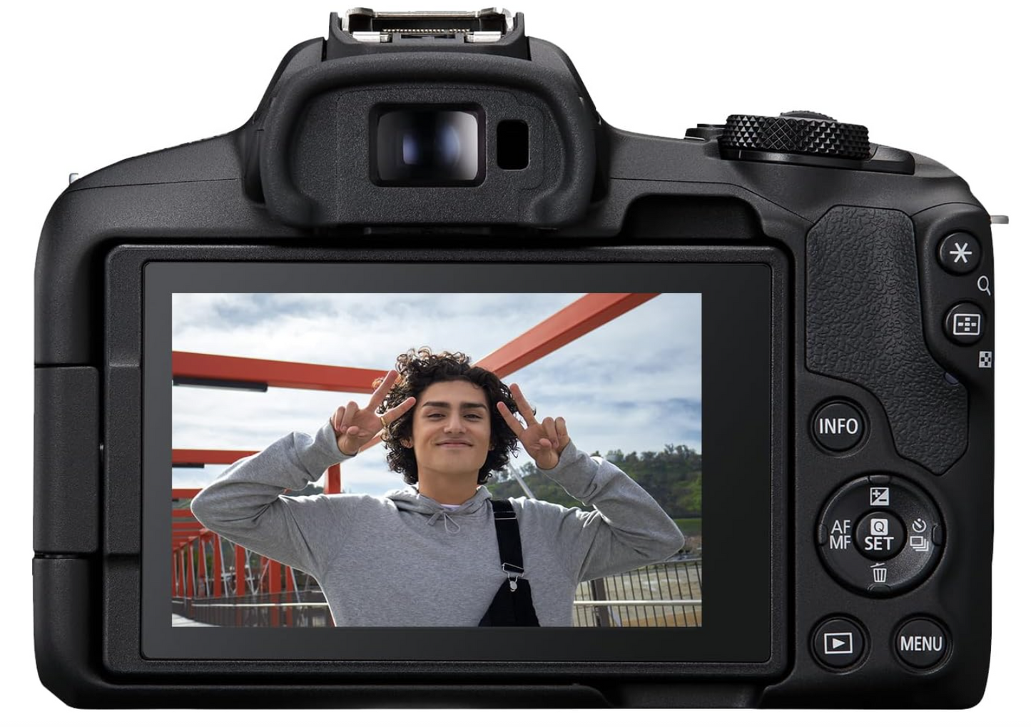 Canon EOS R50 Content Creator Kit | Hybrid Mirrorless Camera | with RF-S18-45mm F4.5-6.3 IS STM Lens | Tripod Grip | Microphone | Wireless Remote Control | 24.2 MP CMOS (APS-C) Sensor