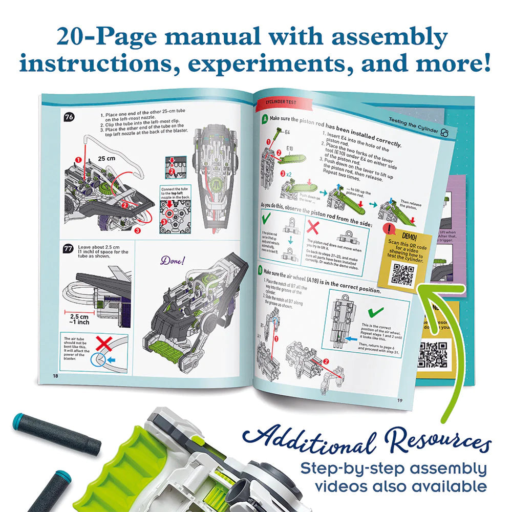 Ultra Bionic Blaster | Air-Powered Robotics | Ages 10+ | 139 Pieces | STEM Experiment Kit