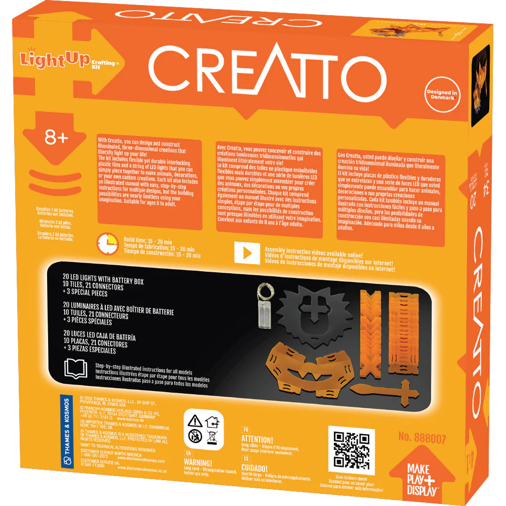Creatto: Luminous Lion & Serengeti Sidekicks 3D Puzzle | Ages 8+ | 34 Pieces | STEM Kit