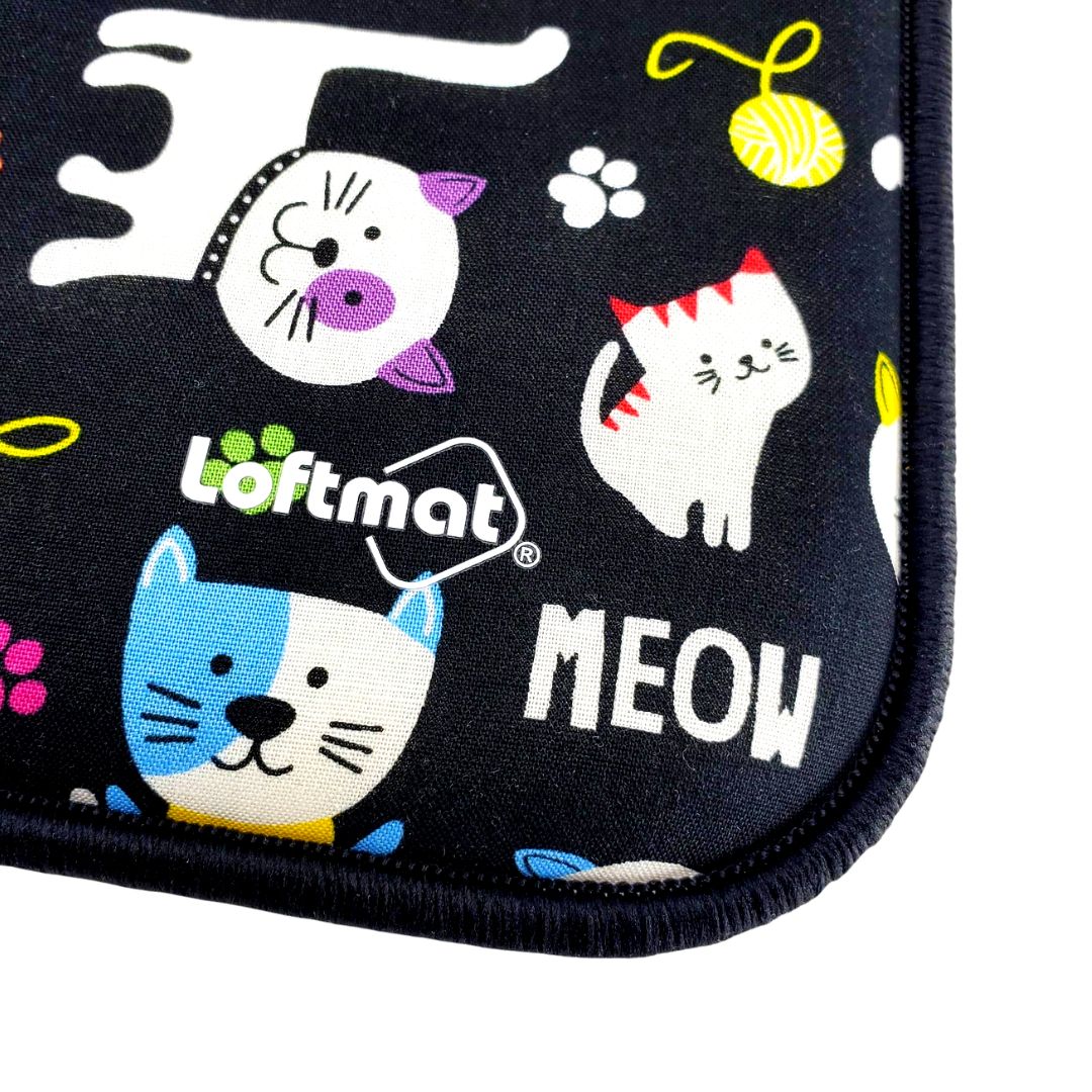 LOFTMAT (8.5x11.5 inch) Cushioned Mouse Pad - "LOFTMAT KIDS EXEC" Limited Edition - Meow Kitty