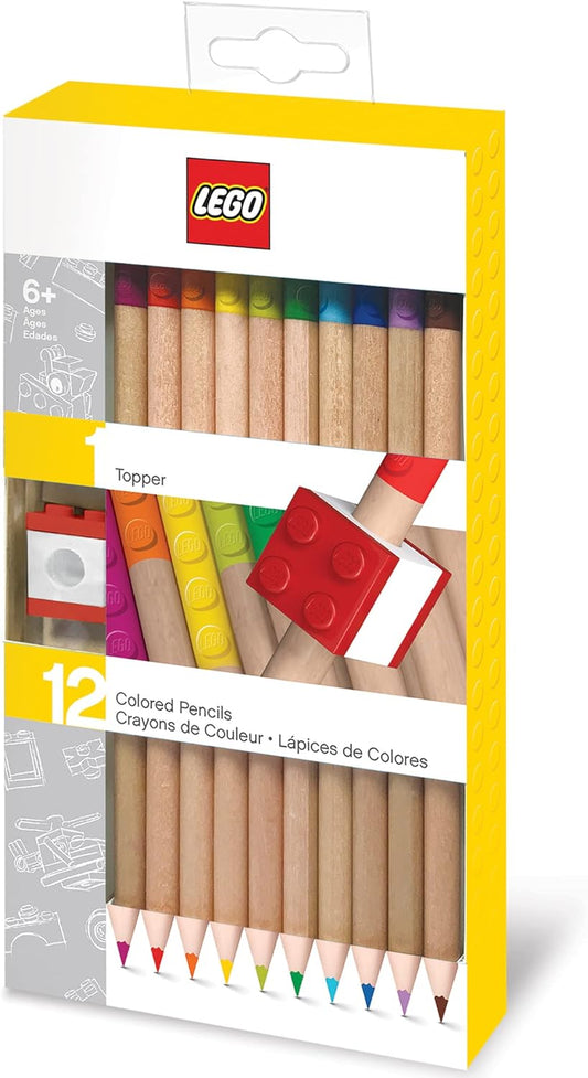 LEGO Colored Pencils with Pencil Topper | 12 Pack