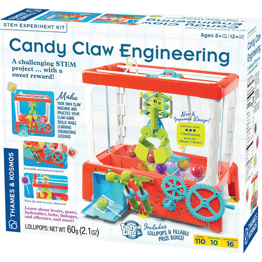 Candy Claw Engineering - Arcade Game Maker Lab | Ages 8+ | 110 Pieces | STEM Kit