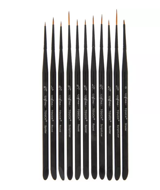 Synthetic Detail Paint Brushes | 11 Piece Set