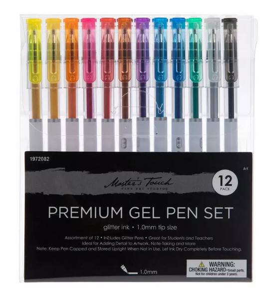 Glitter Gel Ink Pens | 12 Piece Set