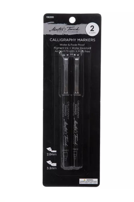 Black Calligraphy Markers | 2 Piece Set