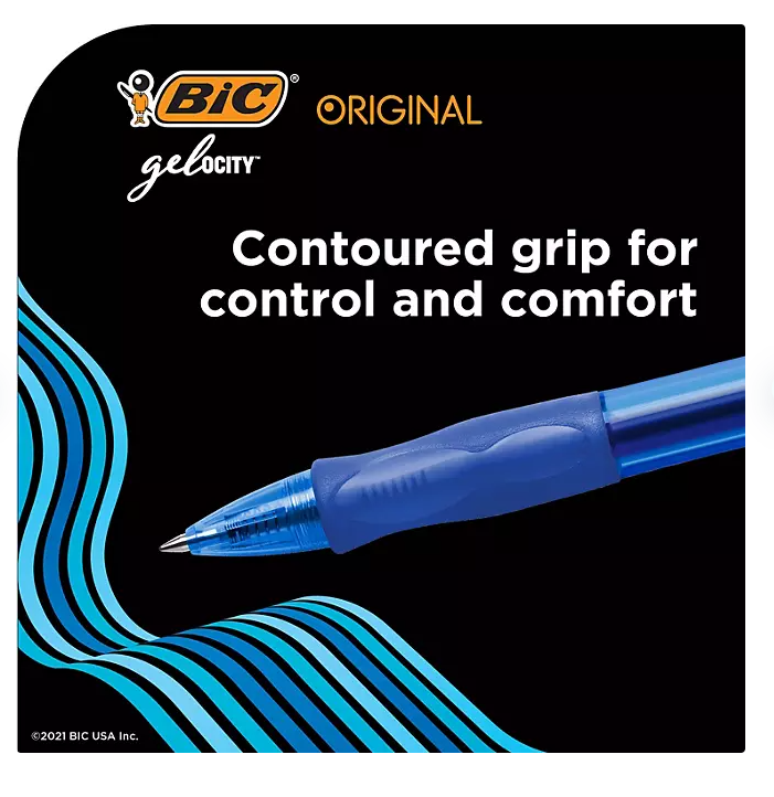 BIC Gel-ocity Retractable Gel Pens | Medium Point (0.7mm) | 18 Pack