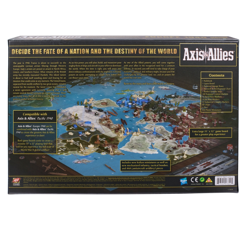 Avalon Hill Axis & Allies Europe 1940 Second Edition | Ages 12+ | STEM