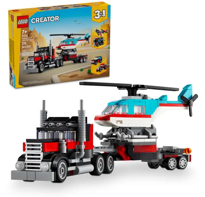 LEGO Flatbed Truck with Helicopter; 31146