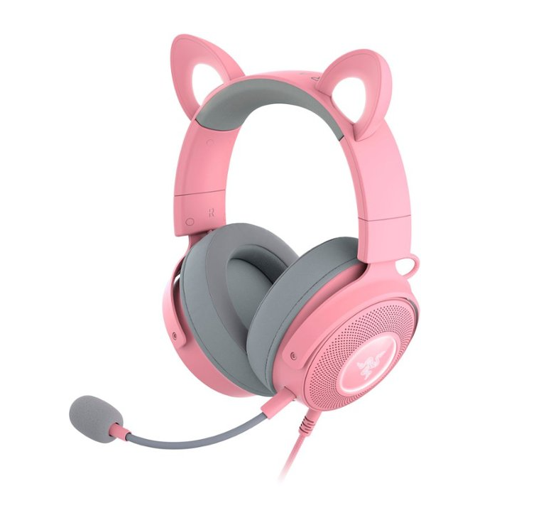 Razer | Kraken Kitty Edition V2 Pro Wired Headset | Quartz Pink | Reactive Lighting | Noise Cancelling