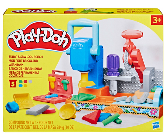 Play-Doh Stamp & Saw Tool Bench | Sculpting Clay | 5-Pack