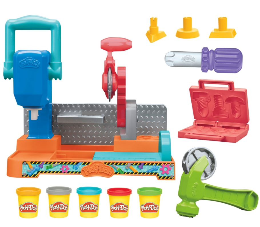 Play-Doh Stamp & Saw Tool Bench | Sculpting Clay | 5-Pack