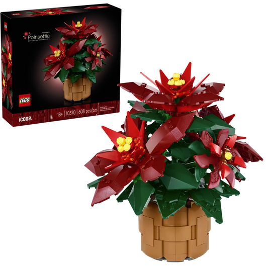 LEGO Poinsettia Plant 10370 | STEM Education | Spatial Engineering | Dexterity Therapy | Botanical Science | Special Parts Kit | K12 Education