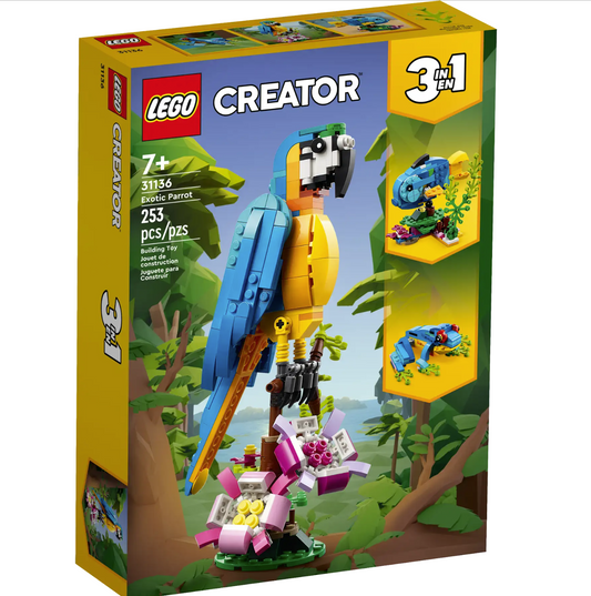 LEGO Exotic Parrot 31136 | Elementary Animal Education | 253 Pieces | Ages 7+ | K12 Education