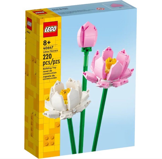 LEGO Lotus Flowers 40647 | Botanical | 220 Pieces | Ages 8+ | K12 Education | STEM Kit