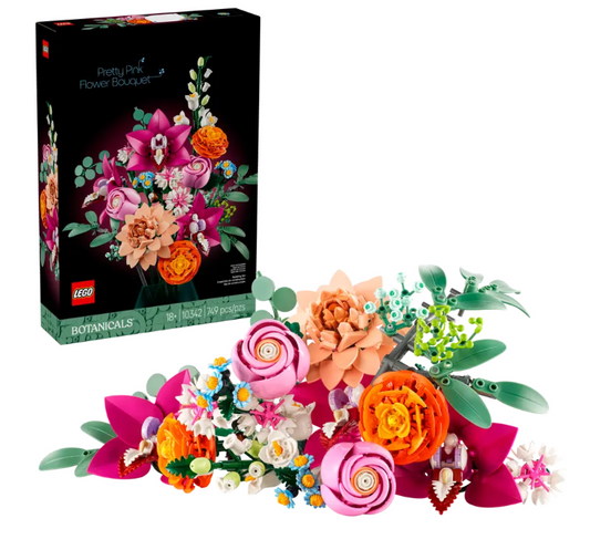 LEGO Pretty Pink Flower Bouquet 10342 | Botanical | 749 Pieces | Ages 18+ | K12 Education | STEM Kit