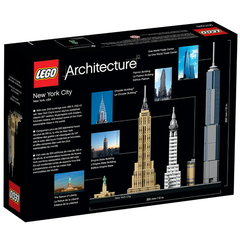 LEGO New York City 21028 | Historical Architecture | 598 Pieces | Ages 12+ | K12 Education | STEM Kit