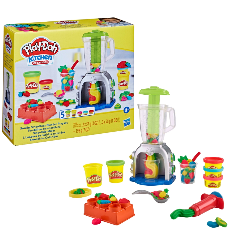 Play-Doh Swirlin' Smoothies Blender | Sculpting Clay | 5-Cans