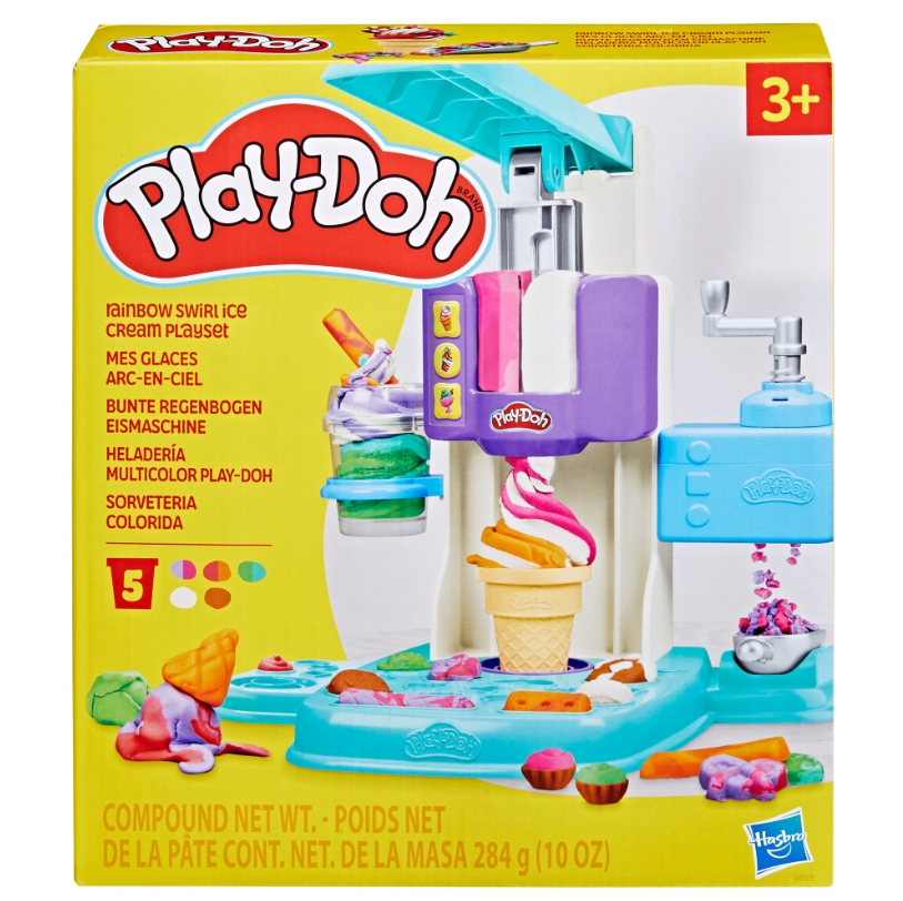 Play-Doh Rainbow Swirl Ice Cream | Sculpting Clay | 5-Cans