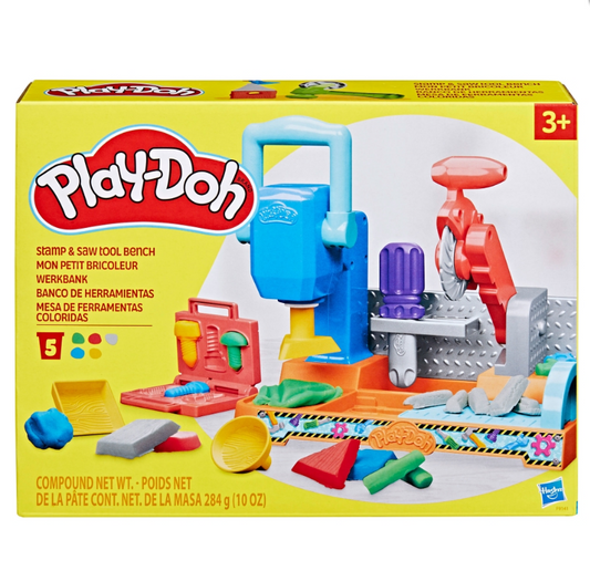 Play-Doh Stamp & Saw Tool Bench | Sculpting Clay | 5-Pack