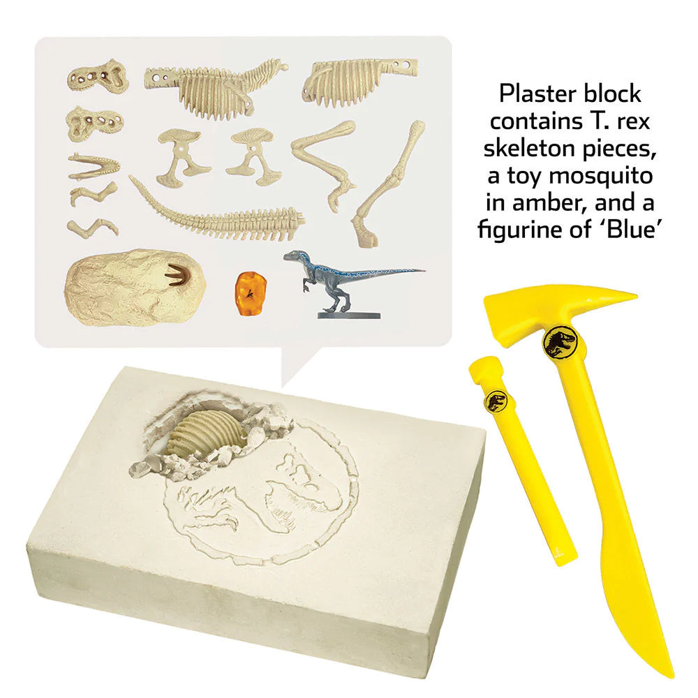 Jurassic World: Dominion Dinosaur Dig - Blue, T. Rex, and Amber | Ages 6+ | STEM Kit