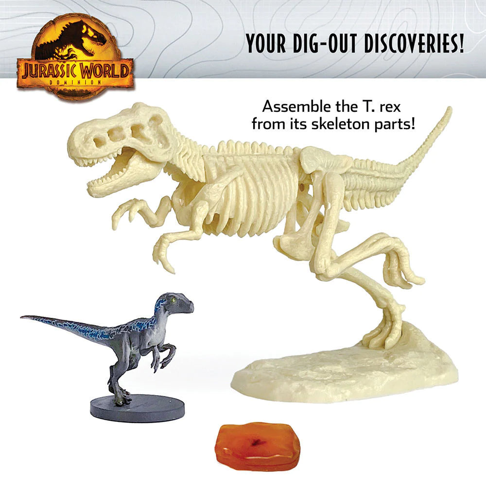 Jurassic World: Dominion Dinosaur Dig - Blue, T. Rex, and Amber | Ages 6+ | STEM Kit